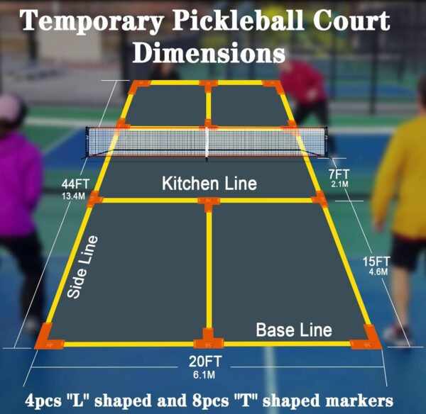 Hoverphenix Pickleball Net for Driveway, 22FT Regulation Size Pickleball Net with Paddles Set of 4, Pickleballs and Carry Bag for Outdoor Indoor Game