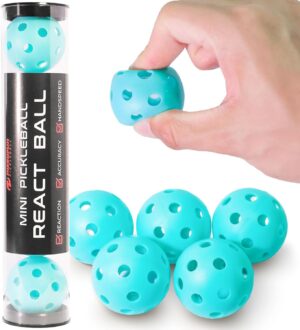PIKKOFUN React Mini Pickleball Balls - 5 Pack Quiet Training Balls for Improve Hand Speed, Paddle Control and Accuracy