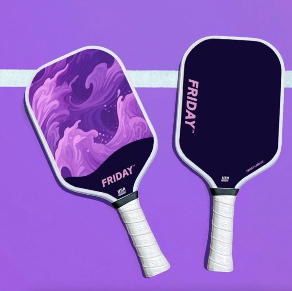 Friday Pickleball Paddle, USA Pickleball Approved, Durable Carbon Fiber, Thermoformed Unibody Design, Honeycomb Core, Gritty Surface for Spin
