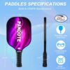 Pickleball Paddles, Graphite Pickleball Paddle Set of 4, Pickleball Set with 4 Pickleball Balls, 4 Replacement Grip,and Bag, Pickleball Rackets for Beginners & Pros