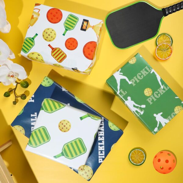 Pickleball Wrapping Paper 12 Sheets - Pickleball Gift Wrap - Sports Ball Gift Wrapping Paper - Pickleball Themed Gift Packing Paper for Pickleball Lovers,Pickleball Parties - 20"×28"