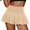 MIHOLL Pleated Tennis Skirt for Women with Pockets Shorts Mini High Waisted Athletic Golf Skorts Skirts for Running Casual