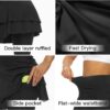 WOWENY Tennis Skirted Leggings with Pockets for Women Active Skort Athletic Ruffle Pleated Golf Skapri with Skirt