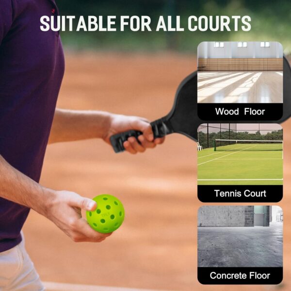 Pickleball Balls, 6 Packs 40 Holes Premium Outdoor Pickleball Balls with Great Bounce, Pickle Ball Accessories, Ideal for All Skill Levels