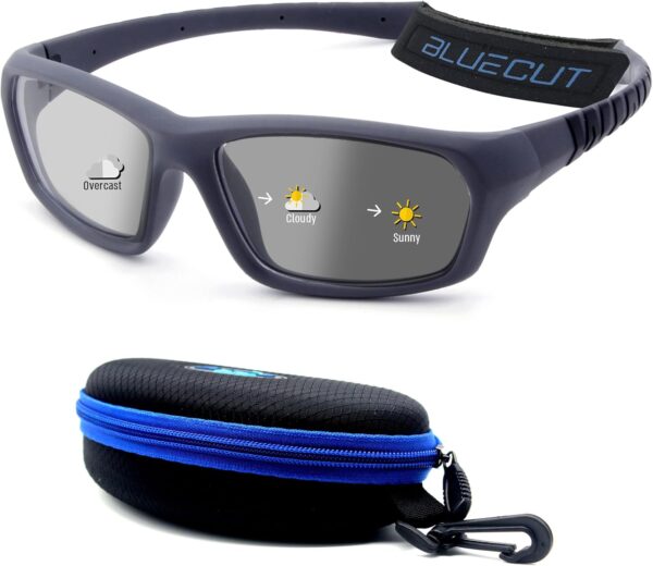 BLUE CUT Sports Protection Goggles, Photochromic Lenses Safety Glasses for Basketball, Pickleball and Outdoor Sports