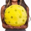 Pickleball Pillow - Huggable Plush Pickleball Cushion, 12" Soft & Comfortable Stuffed Pickleball Gift, Realistic and Funny Pillow, Gifts for Pickleball Lovers, Sports Pillow