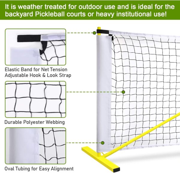 TOBWOLF 22x3ft Pickleball Net, Official Regulation Size for Indoor/Outdoor Play