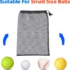GSE Games & Sports Expert 18"x12" Black Mesh Drawstring Bag for Baseball, Softball, Tennis, Pickleball Ball, Golf Ball. Mesh Sports Equipment Bag with Lock for Gym Training, Beach, Laundry