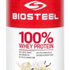 BioSteel Sports Vanilla 100% Whey Protein Powder Supplement, rBGH Hormone Free & Non-GMO Post Workout Formula, 25 Servings, 25.5 Ounces Trusted by Pro Athletes, NSF for Sport