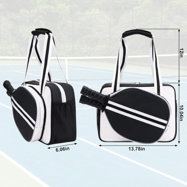 PU Leather Pickleball Paddle Bag - Small Fashion Tote for Women Men