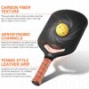 Carbon Fiber Pickleball Paddle with Aero Throat, USAPA Approved Pickleball Racket for Power & Control, Polymer Honeycomb Core, Textured Carbon Grit Surface, Pickle Ball Paddles