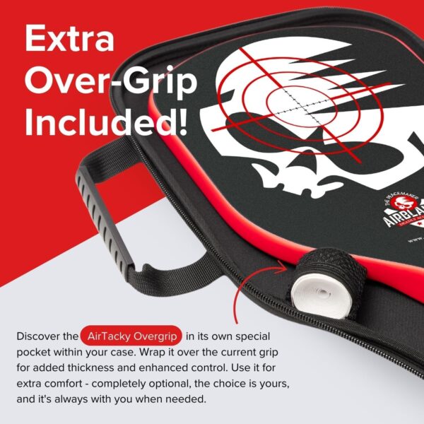 Peacemaker Pickleball Paddle – USAPA Approved, T700 Carbon Fiber, Patented Slopehandle, Honeycomb Core, Friction Paint, Edgeless Design, Thermoformed, Deluxe Carry Case