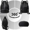 Hoedia Sports Drawstring Backpack - String Swim Gym Bag with Shoes Compartment and Wet Proof Pocket for Women&Men