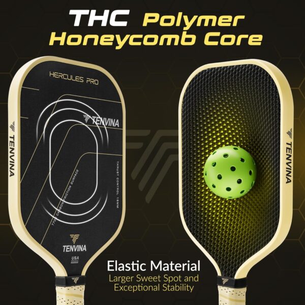 TENVINA Pickleball Paddles, Thermoforming 4-Layer T700SC Friction Carbon Fiber Pickleball Paddle, Professional USAPA Approved Pickle Ball Paddle Providing Strong Power and Spin for Athletes