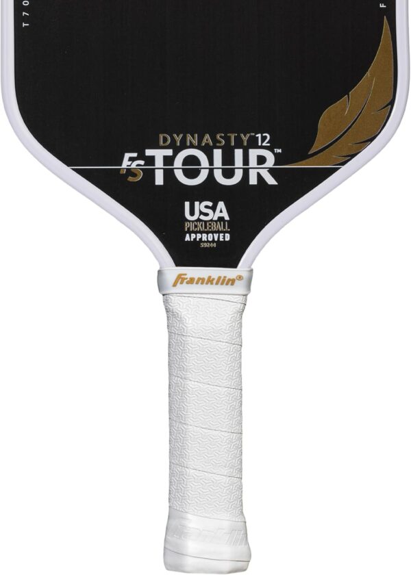 Franklin Sports Pro Pickleball Paddles - FS Tour Featherweight Series Lightweight Paddles - USA Pickleball Approved - Raw Carbon Fiber Surface - Polymer Core - White