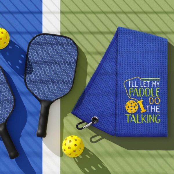 Hafhue I'll Let My Paddle Do The Talking Embroidered Towel, Pickleball Player Gift, Pickleball Gifts for Men Women, Birthday Gift for Pickleball Fan, Retirement Gifts for Pickleball Lovers