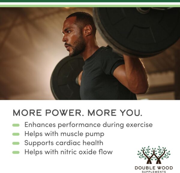 Nitric Oxide Supplement (Stim Free Pre Workout) - Nitric Oxide Booster with Nitrosigine, L Arginine, and L Citrulline (Clinically Studied to Boost No2 Nitric Oxide Flow) 180 Capsules by Double Wood