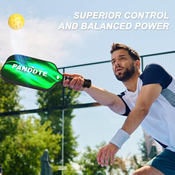 Pickleball Paddles, Graphite Pickleball Paddle Set of 4, Pickleball Set with 4 Pickleball Balls, 4 Replacement Grip,and Bag, Pickleball Rackets for Beginners & Pros