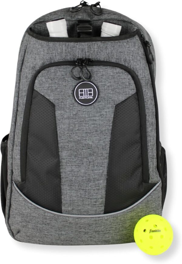Flight Level Pickleball Backpack - Pickleball Bag for Men and Women - Fits 4 Paddles - Shoe Compartment, Fence Hook, Storage Pockets for Water Bottles, Pickleballs, Clothing, Racquet/Paddle Storage