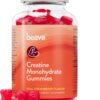 Creatine Monohydrate Gummies - 30 Servings - Vegan Creatine Chews for Muscle Growth, Muscle Recovery, Workout Recovery, Anaerobic Endurance - No Loading Phase - No Bloating - Strawberry - Low Sugar