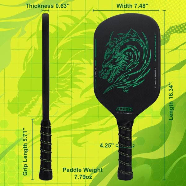 Pickleball Paddles, T700 Carbon Fiber Pickleball Paddle 3K Surface,Increased Spin & Control,Pickle Ball Paddle,Gifts for Pickleball Lovers