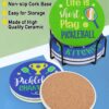Pickleball Gifts for Women Men Pickleball Lovers 6Pcs Coasters for Drinks Absorbent Ceramic Stone Coasters with Metal Holder Stand Cup Placemat Funny Christmas Pickleball Gift Idea Home Decor
