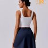 PINSPARK 18" Golf Skorts for Woman High Waisted Tennis Skirt UPF 50+ Athletic Skort Skirts with 4 Pockets Workout Pickleball
