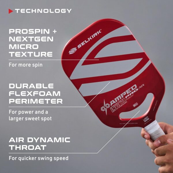 Selkirk Sport Amped Pickleball Paddle | Assembled in The USA | Amped Control or Amped Pro Fiberglass Pickleball Paddle | Unrivaled Precision & Control
