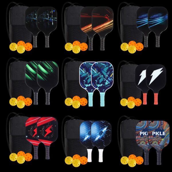 Professional Pickleball Paddle Set | 2 Pack | Premium Fiberglass & Polypropylene Honeycomb Core | Ergonomic Grip | Portable Carry Bag