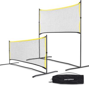 Pickleball Net with Practice Rebounder: 6ft Wide Pickleball Trainer - Practice Rebounder for Solo and Dink Pickle Ball Training