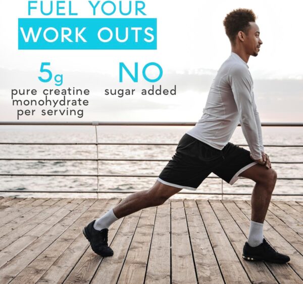 Creatine Monohydrate Gummies Blueberry for Men & Women, 100% Creatine Blueberry Gummies, 5g per Serving + Vegan, Sugar Free + Strength, Energy, Muscle & Booty Gain - 120 Count