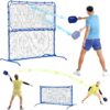 Pickleball Practice Net, Rebounder for Dink Volley Solo Training, Mini Small Pickleball Net for Competitive Game, Portable Convertible Setup for Outdoor Driveway Backyard, Easy Store for Indoor Garage