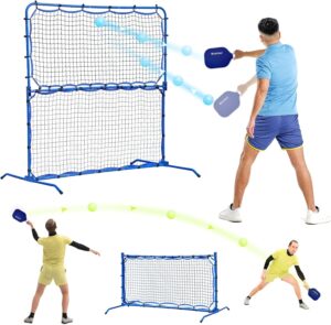 Pickleball Practice Net, Rebounder for Dink Volley Solo Training, Mini Small Pickleball Net for Competitive Game, Portable Convertible Setup for Outdoor Driveway Backyard, Easy Store for Indoor Garage