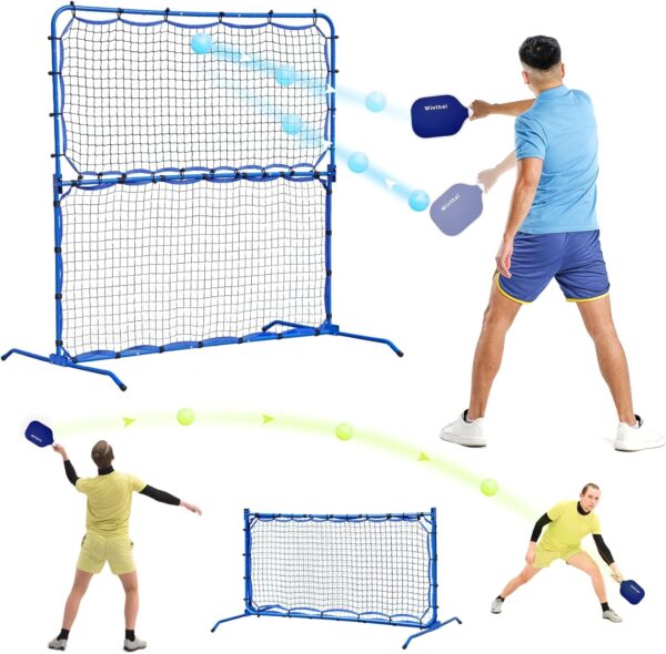Pickleball Practice Net, Rebounder for Dink Volley Solo Training, Mini Small Pickleball Net for Competitive Game, Portable Convertible Setup for Outdoor Driveway Backyard, Easy Store for Indoor Garage