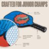 71o5Q3e3ziL._AC_SL1500_.jpg Sportbit Kids Pickleball Paddles Set of 1 or 2 - Child Size Pickleball Paddle for Kids Small and Lightweight - Carbon Fiber Youth Pickleball Paddle Set with Bag for Children Under 12.