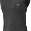 BGOWATU Women's Golf Polo Shirts Sleeveless Zip Up Collarless UPF 50+ Tennis T-Shirt Lightweight Quick Dry