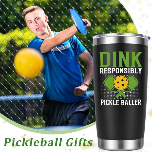 Lifecapido Dink Responsibly 20 oz Insulated Tumbler With Lid - Pickleball Gift for Players, Lovers, Coach - Birthday - Black