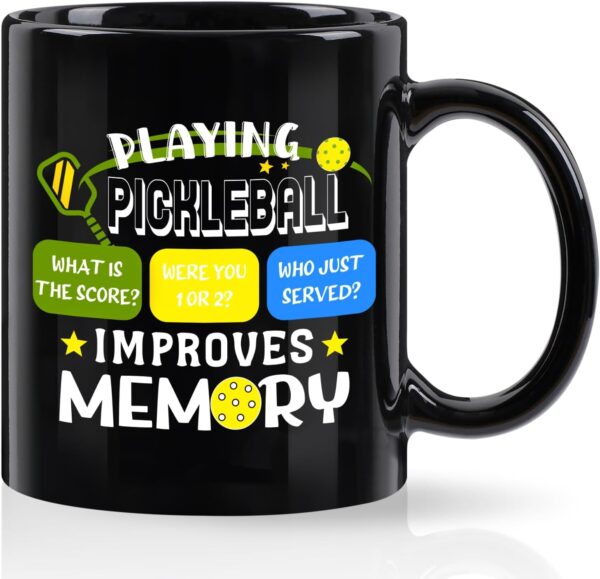 CABTNCA Pickleball Gifts: Mug for Men, Improves Memory - Funny Gift, Accessory Ornament, 11 Oz