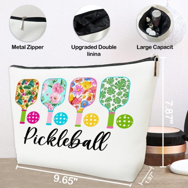 JioJio Chan Pickleball Lover Gift Makeup Bag, Pickleball Player Stuff, Thank You, Birthday Gifts for Women, Coach, Sister, Teen, Daughter, Bff, PU Leather Makeup Cosmetic Bag