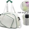 RAINBOW SMILE Crossbody Pickleball Bag with Shoes Bag 2PS for Women and Men, Waterproof Pickle Ball Bag Tote Shoulder Bag