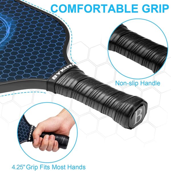 Pickleball Paddles, USAPA Standard Graphite Pickleball Paddles Set of 2, Lightweight Pickleball Set with 4 Pickleball Balls & 1 Portable Bag, Pickle Ball Paddle for Women Men