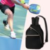 Pickleball Bag for Women, Pickleball Paddle Sling Bag, Pickle Ball Bag for Pickleball Accessories and Sport Gear, Black (Patent Design)