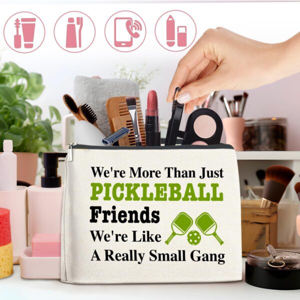 Pickleball Lover Gifts Makeup Bag Pickleball Gifts for Women Pickleball Lovers Cosmetic Bag We're More Than Just Pickleball Friends Zipper Makeup Pouch