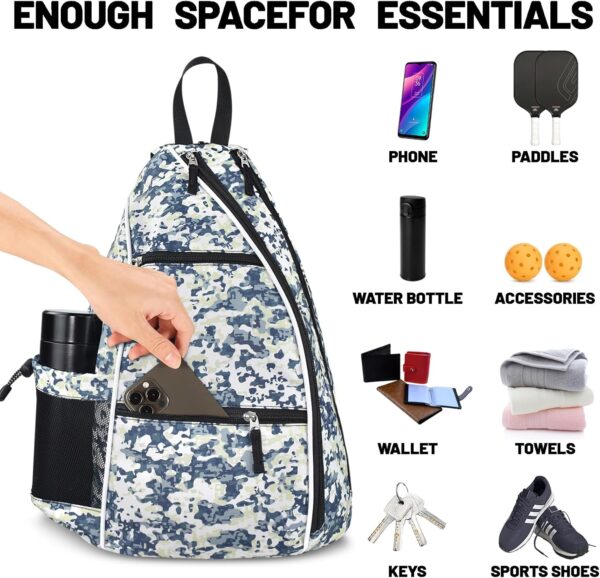 Seektop Pickleball Bag Adjustable Pickleball Bags for Women Men，Pickleball Paddle Bag W/Fence Hook/Large Capacity/Safety Pocket/Water Bottle Bag