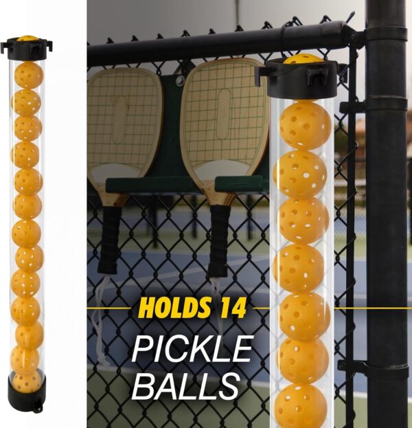 Pickleball Picker Upper Holds 14 Balls, Pickleball Ball Picker Hopper Tube, Pickleball Pickup Tube - Lightweight Pickleball Retriever Collector with Shoulder Strap