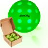 GlowCity LED Pickleball Set: Pack of 4 Glow in The Dark Pickleballs with 20 Hours of Glow Time - Great for Night Time Play