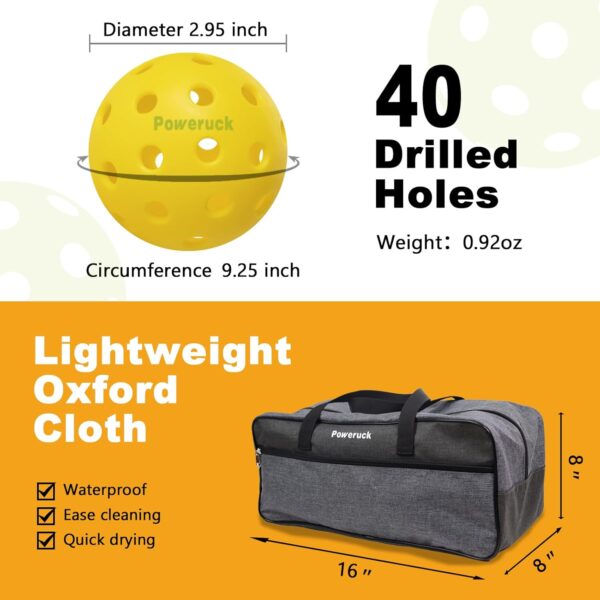 Pickleball Tennis Ball Hopper Set, Pickleball Tennis Ball Basket Holder with 20 Outdoor Pickleball Balls,Perfect Court Equipment for Beginner