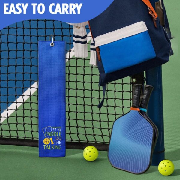 Hafhue I'll Let My Paddle Do The Talking Embroidered Towel, Pickleball Player Gift, Pickleball Gifts for Men Women, Birthday Gift for Pickleball Fan, Retirement Gifts for Pickleball Lovers