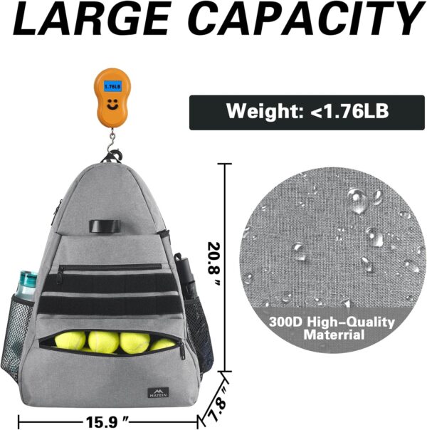 MATEIN Tennis Bag, Large Tennis Backpack for Men & Women with Shoe Compartment Hold 2 Rackets, Pickleball Paddles, Badminton Racquet, Ball Accessories