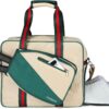 Pickleball Bags for Women with Shoe Compartment, Stylish Vintage Pickleball Totes with Zipper & Shoulder Strap